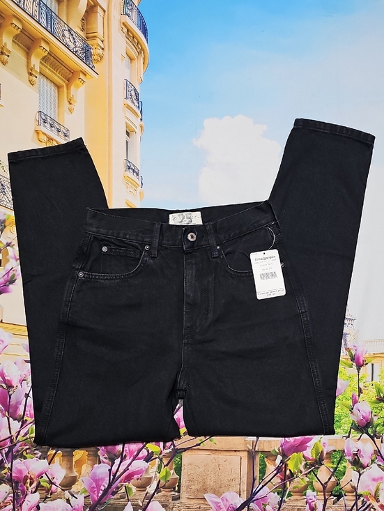 Free People Denim - Free People High Rise Slim Crop Black Out Jeans 25 New